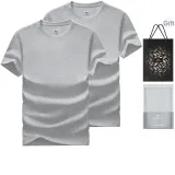100% cotton 2 Pack (Heather Gray+Heather Gray) Shopping Bag Included