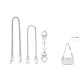 [White]Four-Leaf Clover Extender Chain 15cm+Decorative Chain 40cm+Long Chain 18cm