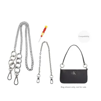 Alloy Metal Bag Shoulder Strap Women's Silver