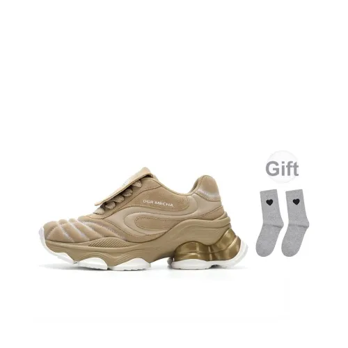 OGR Пудинговый OG Золотой Шампанское Dessert Обувь с увеличением высоты Легкий Низкий Топ Толстая подошва Женская Светло-коричневая