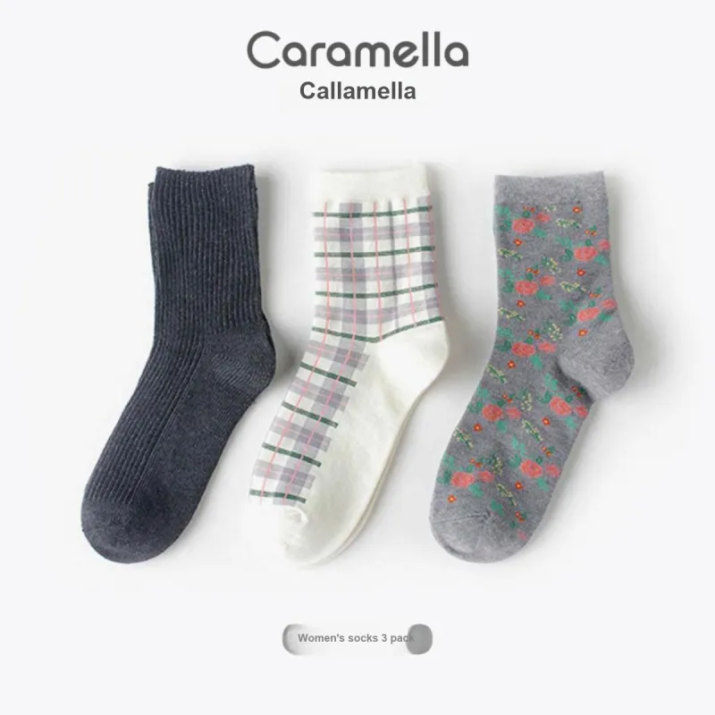 Caramella Mid Calf Socks Women's 3 Pack-3