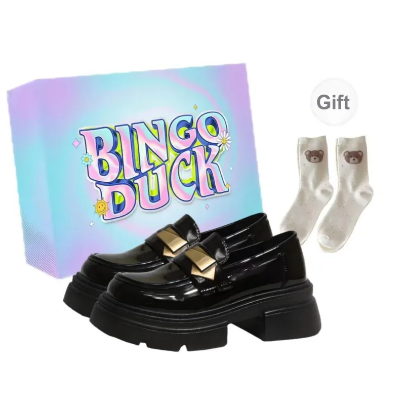 BINGO DUCK Loafers Women's Black-0