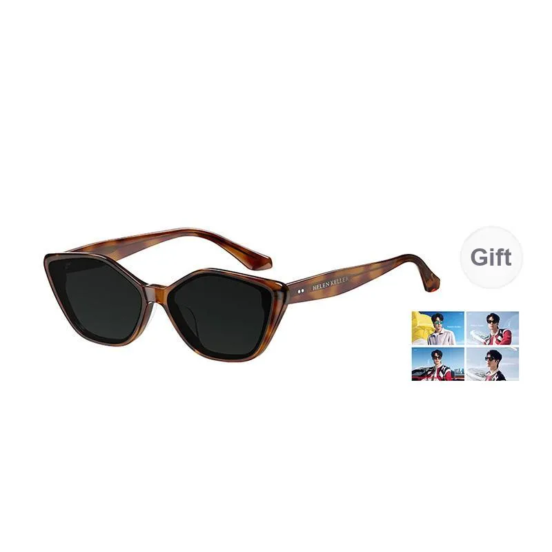 HELEN KELLER Plate Frame Cat Eye Sunglasses Unisex-4