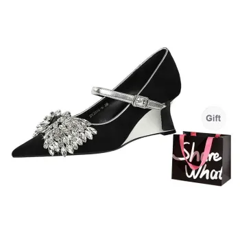BIGTREE Wedge Heel High Heels Women's Black