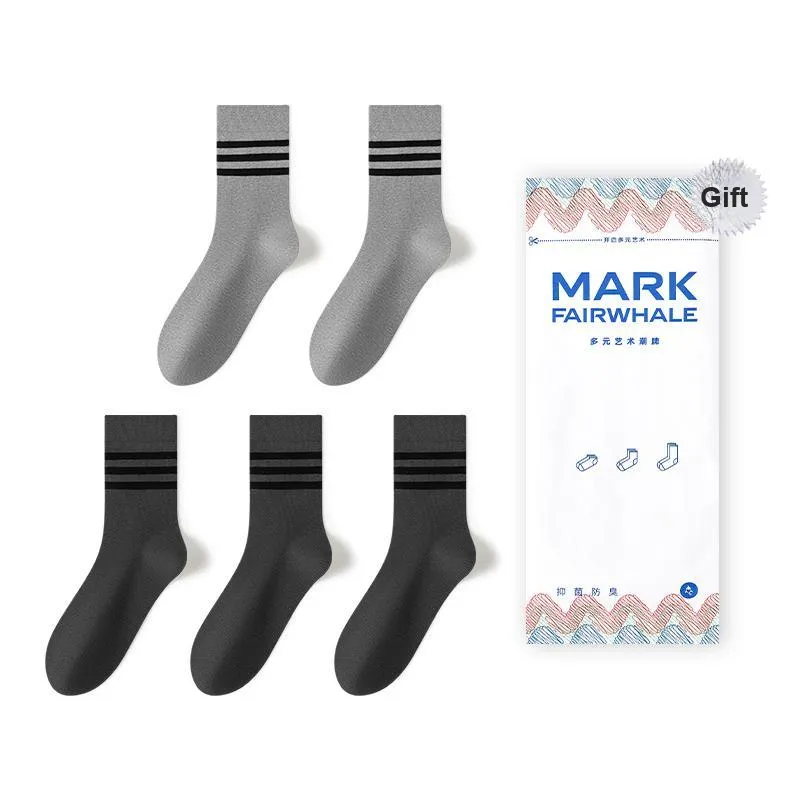 FAIRWHALE Mid Calf Socks Unisex 5 Pack-5