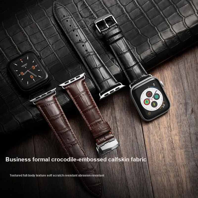 IStrap Apple Compatibility Watch Band 41/42/45/46/49mm Cowhide Leather Material-2