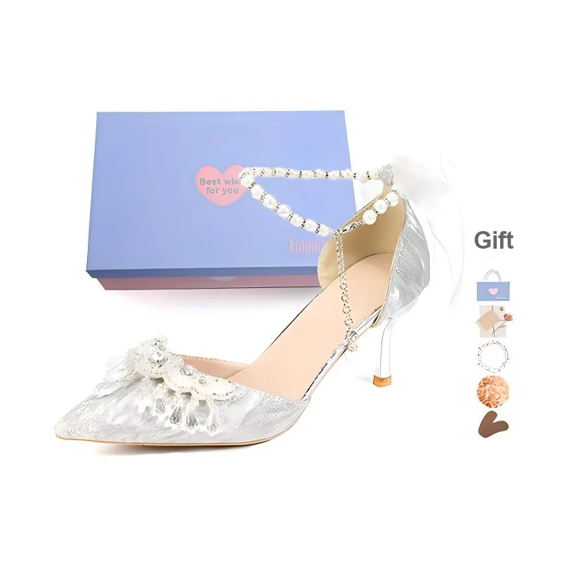 Xingdiman Slim Heel High Heels Women's Silver [ Gift Box Set ]-0
