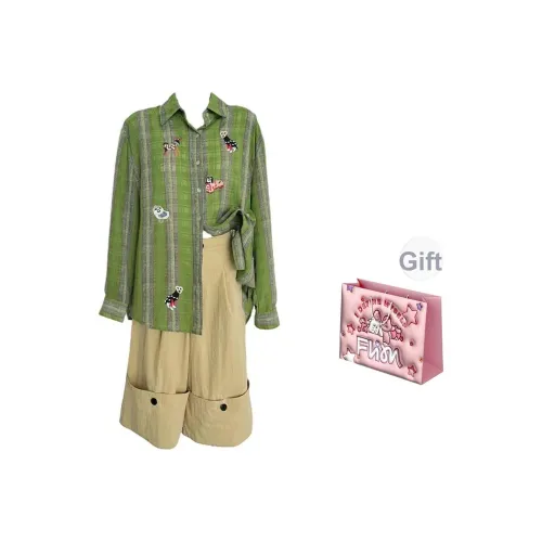 FLIM Зеленая коробка Женские Повседневные костюмы