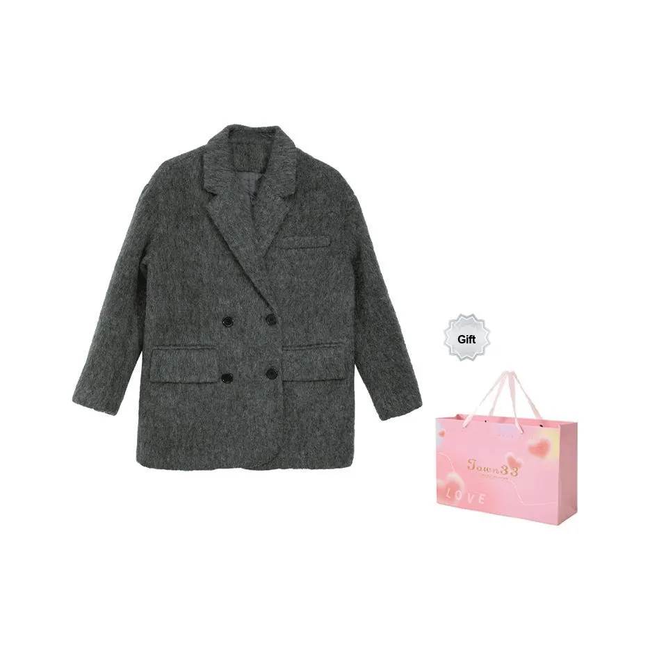 SUNSUNTOWN Пальто Женское Темно-Серое