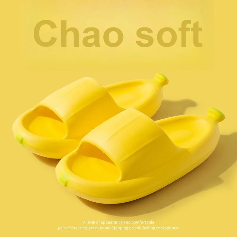 JINGEYU Platform Banana Casual Home Slip Resistant Soft Sole Summer Men's And Women's Lightweight Breathable Slippers-1