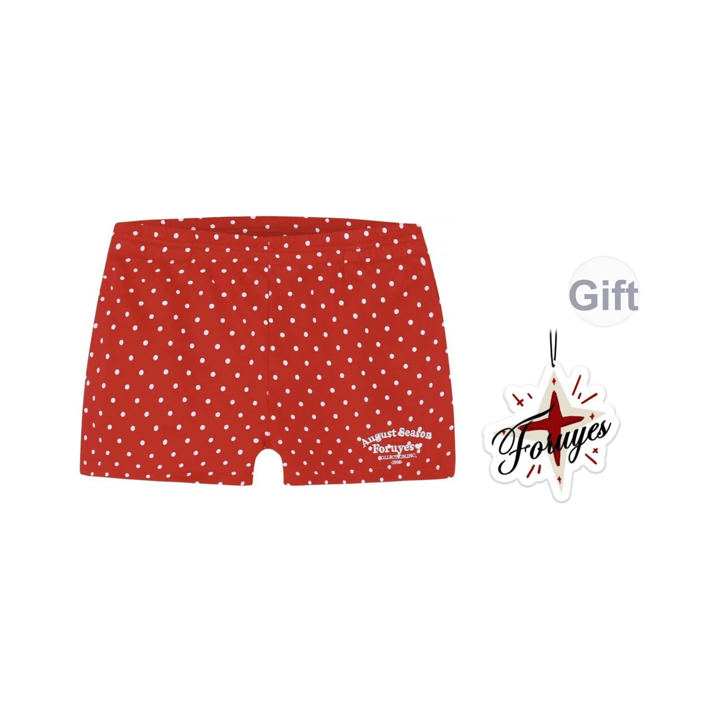 FORUYES Red Women's Casual Shorts FORUYES Красный Женские Повседневные Шорты