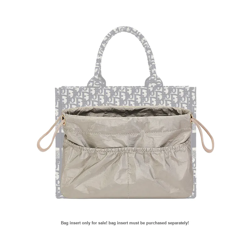 Tide DuPont Paper Storage Ultra Light Book Tote Medium Size With Inner Pouch Women's Beige/Coffee/Gray