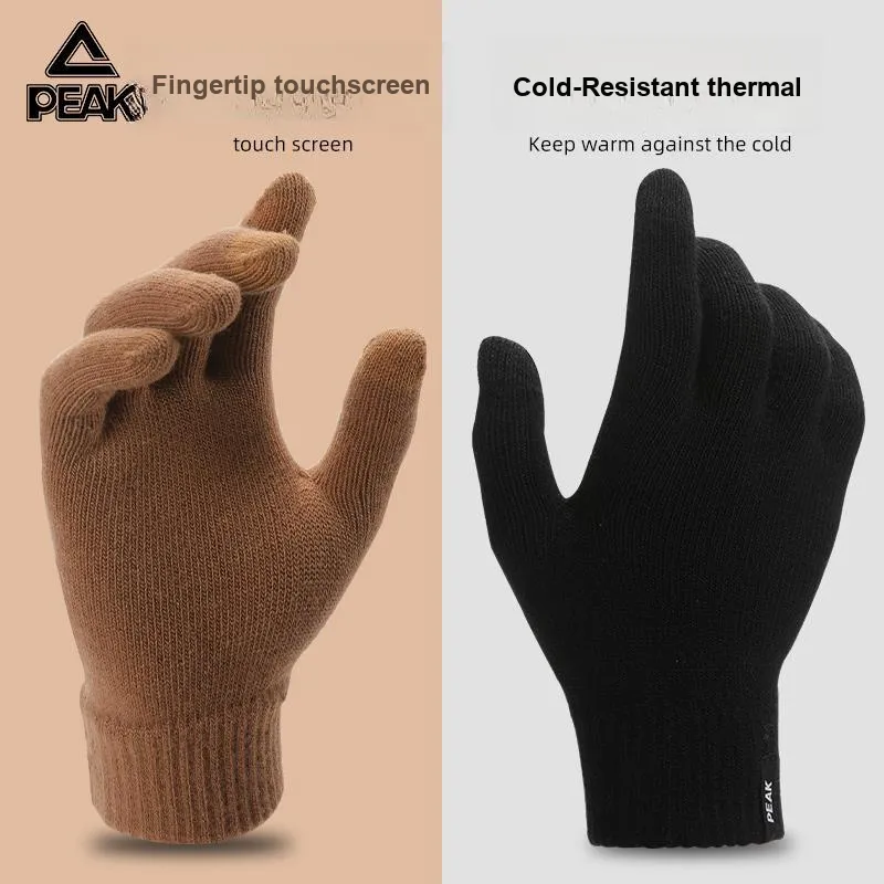 PEAK Acrylic Knit Gloves Unisex Multiple Colors-2