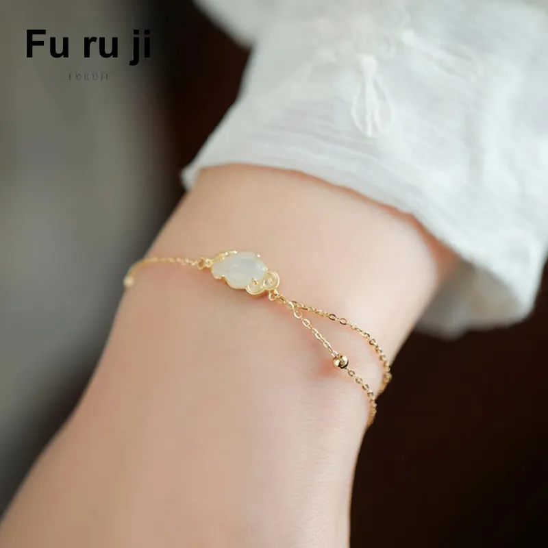 Fu Ru Ji Bracelets White Jade Women's-1