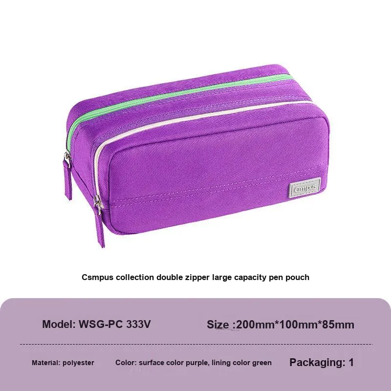 KOKUYO Campus Double Zipper/Desk Upright Large Capacity Pencil Case/pencil Box-7