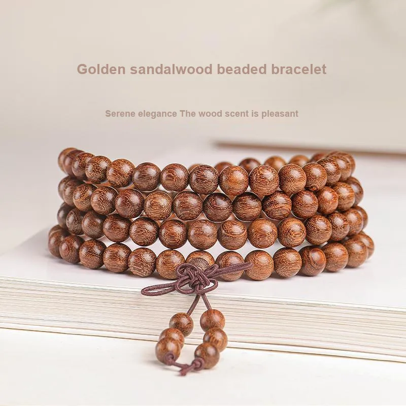 MUSHENGYUAN Golden Sandalwood Bracelets Unisex-9
