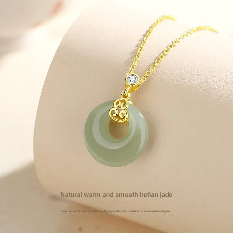 Andaozi Hetian Jade Necklaces Green Jade Women's-4
