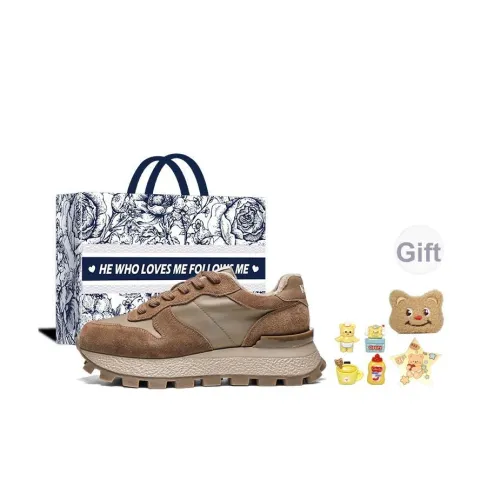 KAPPA Высота Увеличивающая Устойчивая к Износу Противоскользящая Низкий Топ Кэжуал Женская Олень Коричневый