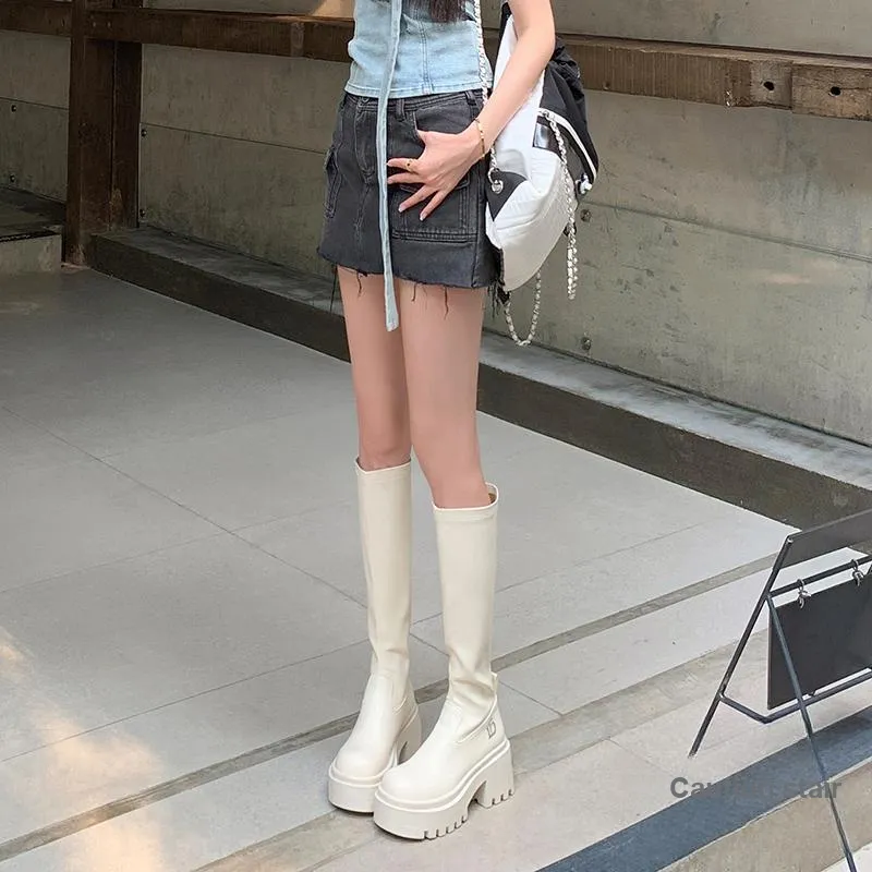 Mo Lin Knee-high Boots 8.0cm Women's-11