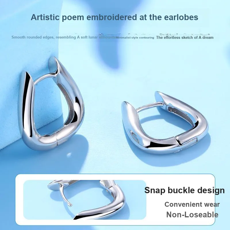 LAOYINJIANG S925 Silver Hoop Earrings Women's-5