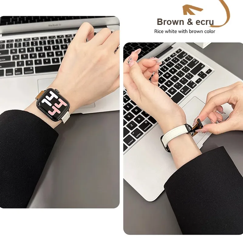 Senior's House Apple Compatibility Watch Band 38 49mm Leather Material-5
