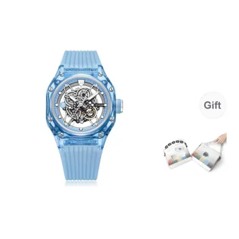 NIVADA Automatic Mechanical Movement Women's Watch Watch Cut Out Dial Silicone Strap
