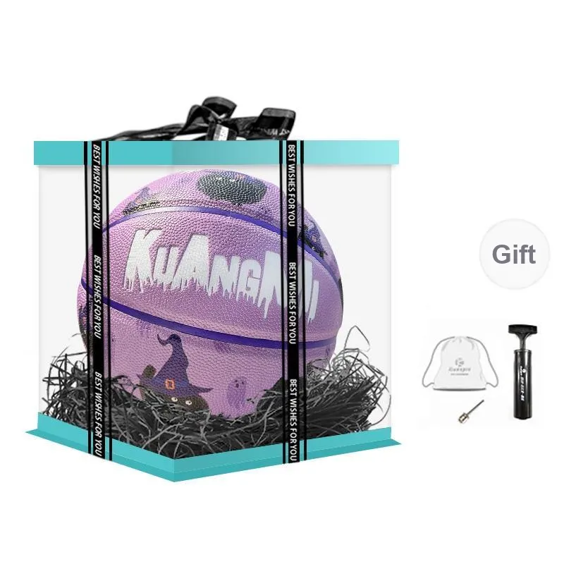 Kuangmi PU Basketball Dark Purple Size 7 Ball Training Unisex-8