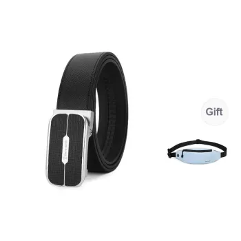 PIERRE CARDIN Stainless Steel Automatic Buckle Belt Leather Belts Men's 3.4cm