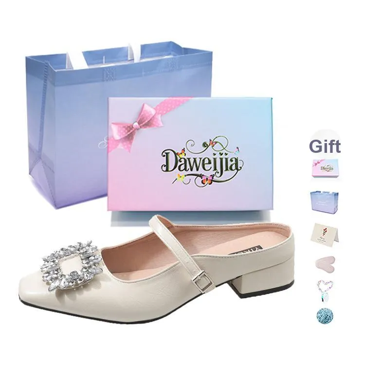 Dawei's House Rubber Sole Odor Resistant Abrasion Resistant Slip Resistant Closed Toe Slippers Women's Gift Box Set-30