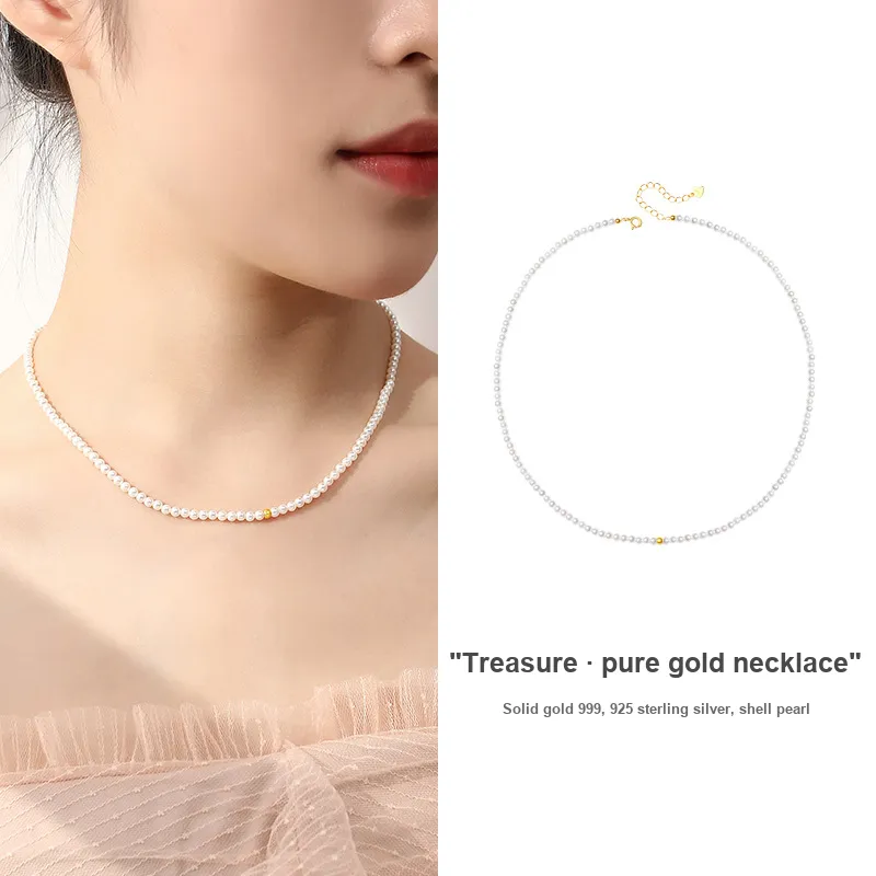 DIHUAJI 925 Sterling Silver Shell Pearl Necklaces Women's-3