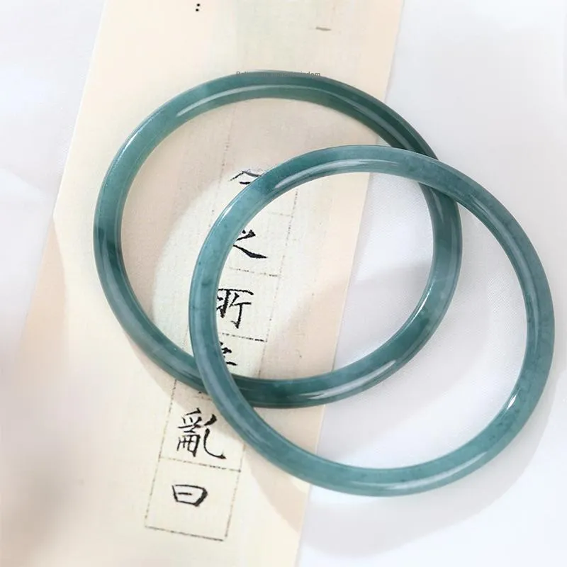 Clear Snow Glutinous Jade Jadeite Bangles Unisex-4