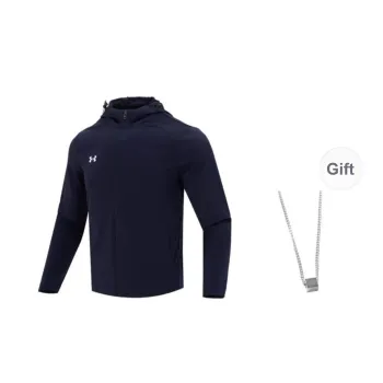 Under Armour Jackets Coats Men's Ink Blue Includes Necklace