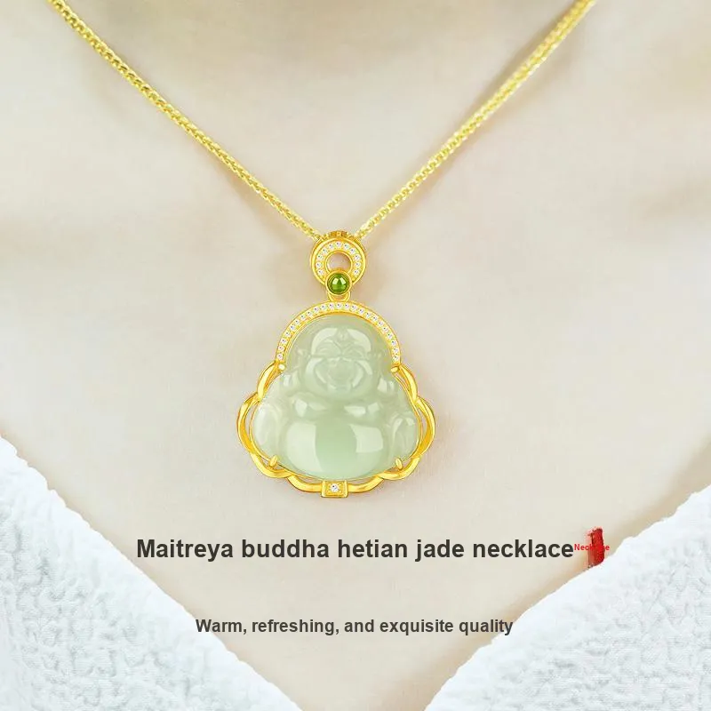 Love Hetian Jade Pendants Pale Greenish White Jade Women's-1