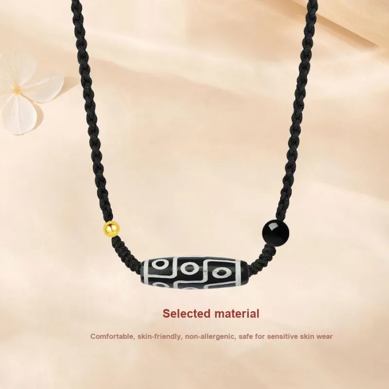 Master Kim Fortune Gold Agate Bead Necklaces Unisex-1
