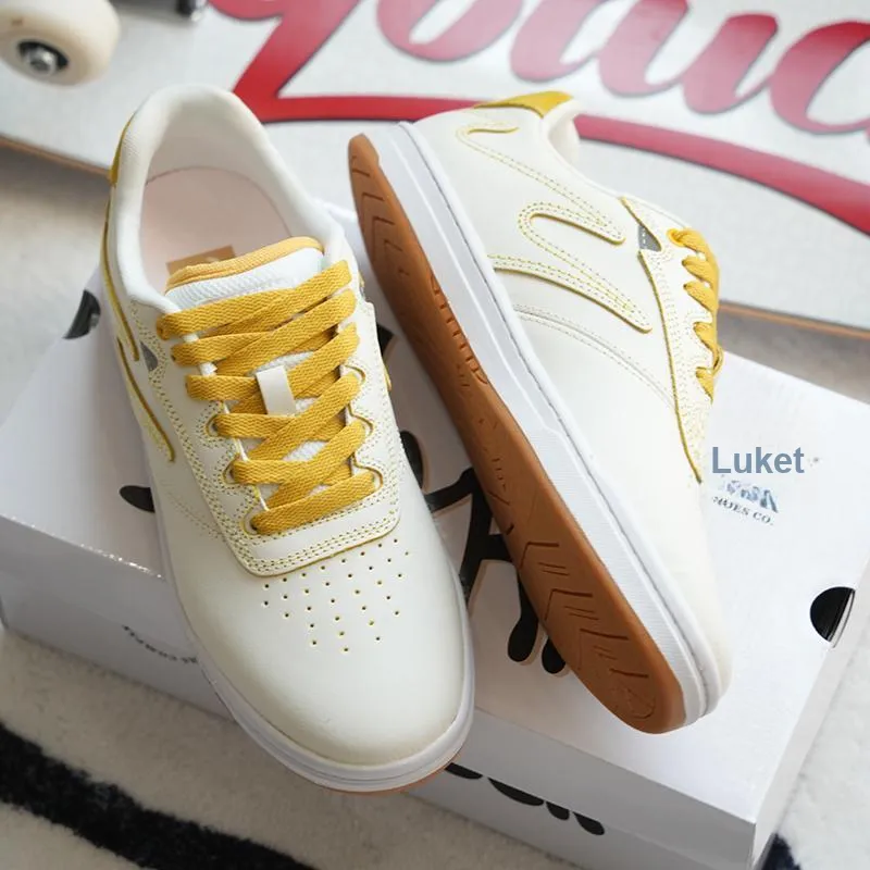 GOLUCK Cushioning Abrasion Resistant Support Low Top Skateboard Shoes Unisex Yellow-2