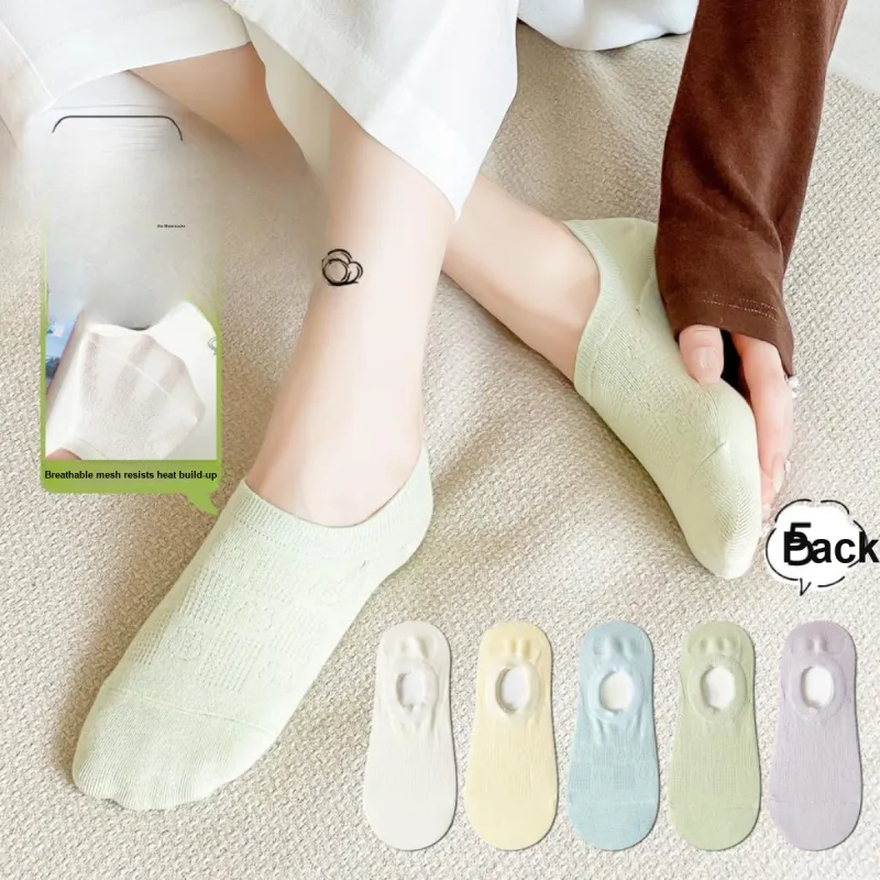 AUGUST No Show Socks Women's 5 Pack-3