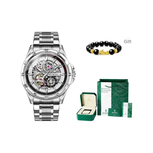 RENOVO Автоматический механический механизм Часы Мужские Часы с открытым механизмом