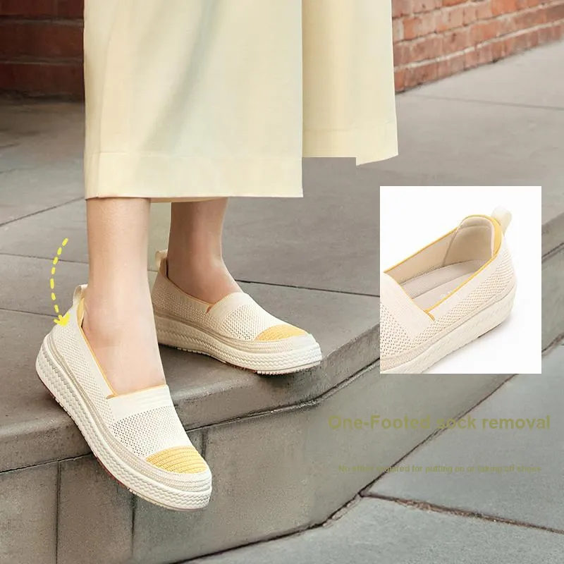 PANSY Panxi Japan Women's Slip on Espadrilles Flyknit Breathable Comfortable Color Block Women's-2