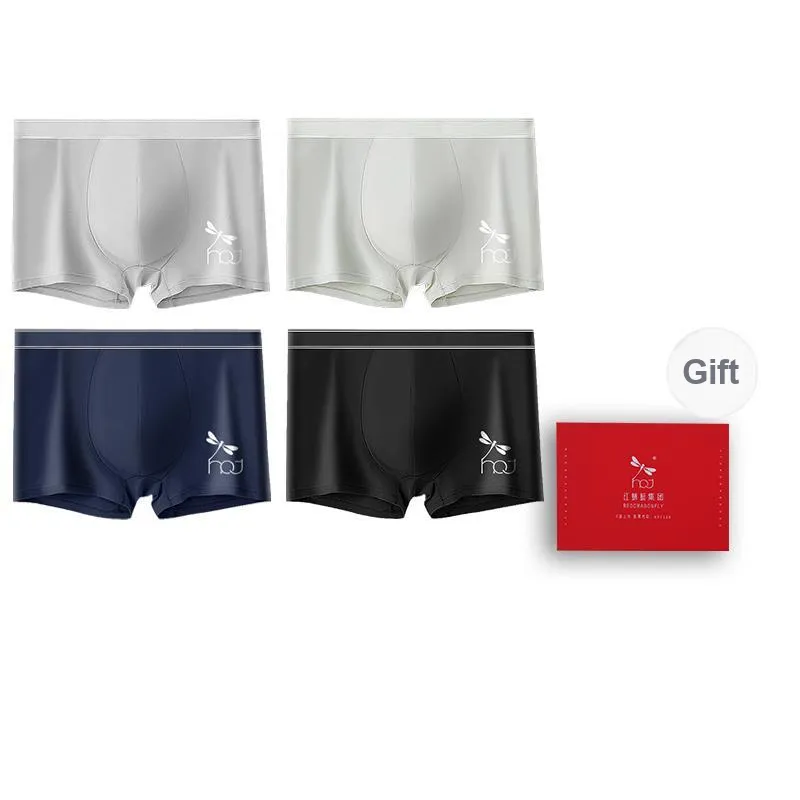 RED DRAGONFLY Cotton Panties Men's 4 Piece Gift Box Sets-15