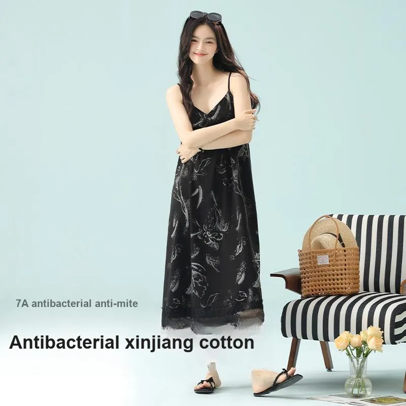 Qin Jing Nightgown Women's Black-1