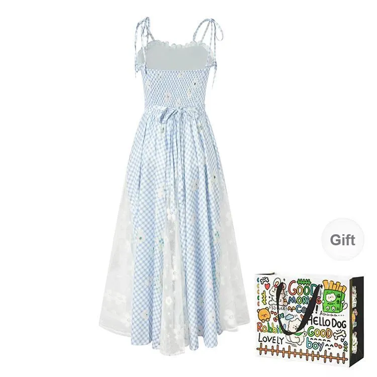 BVODE Slip Dresses Women's Blue Shopping Bag Included-1