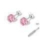 Pink Zircon Stud Earrings[Screw Anti-Drop Upgraded]