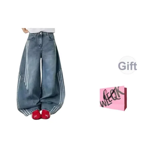 WLEQK Blue Women's Jeans WLEQK Синий Женские Джинсы