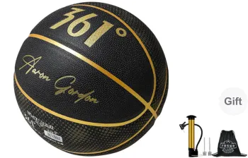 361° Raid PU Basketball Black/Black Gold Size 7 Training Competition Unisex