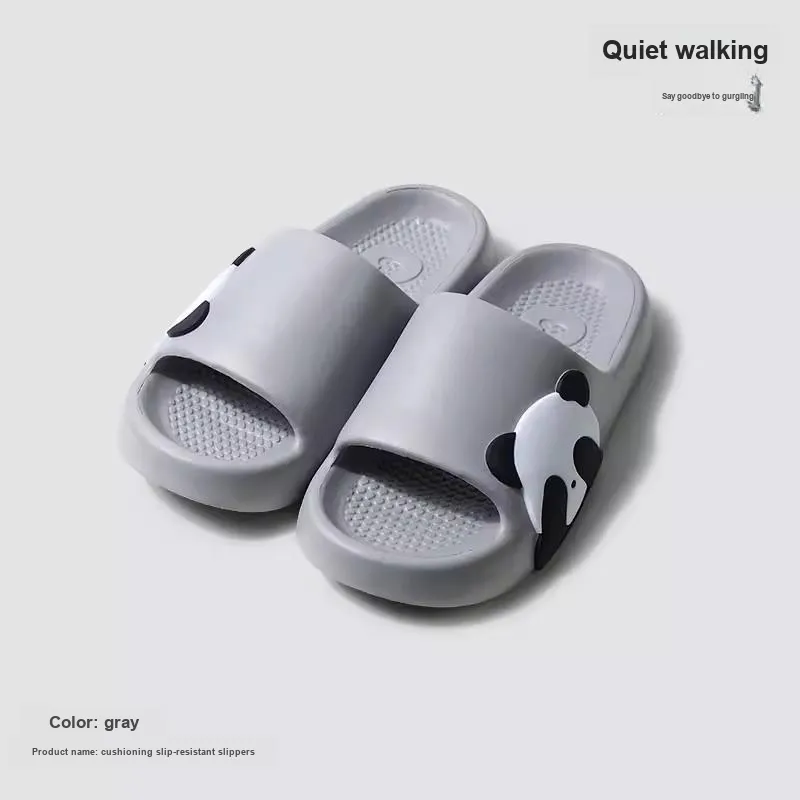 Yunpo Cute Cartoon Panda Slippers For Men, Home Indoor & Outdoor, Couple, EVA Squashy And Bouncy Feeling, Slide Slipper-3