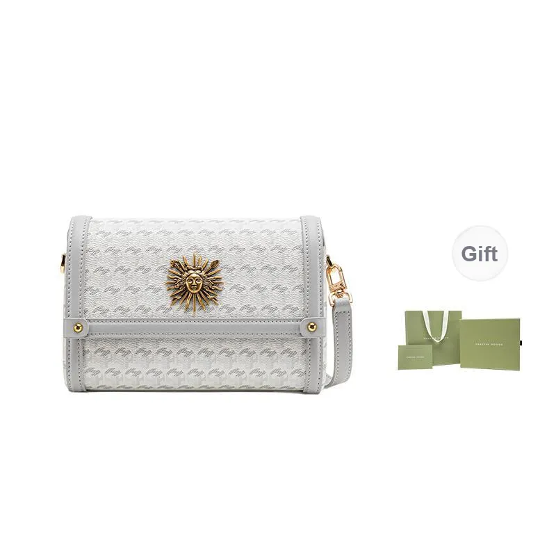 VANESSA HOGAN Pvc One Shoulder Small Square Bag, Crossbody Bag Small Size Women's Gray-10