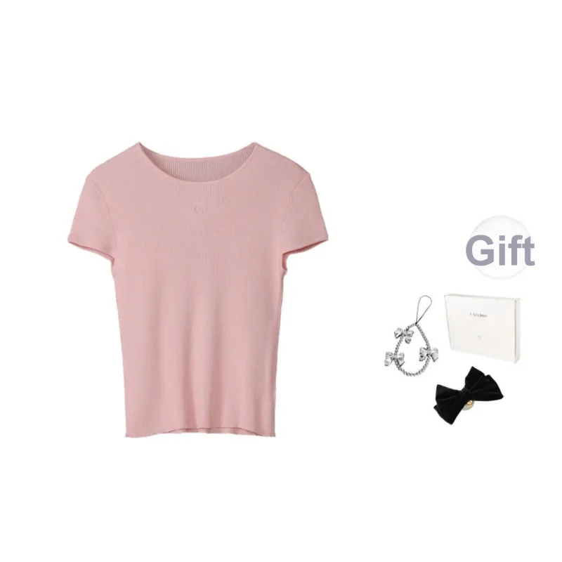 Fstudio Summer Korean Style Fresh Look Girlish Outfit Slimming Versatile Short Sleeved T Shirts Women's-0