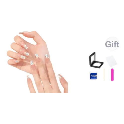 XNTX Ледяной Прозрачный Телесный Кошачий Глаз False Nail Средний LADDER Розовые Оттенки Однотонный Coquette