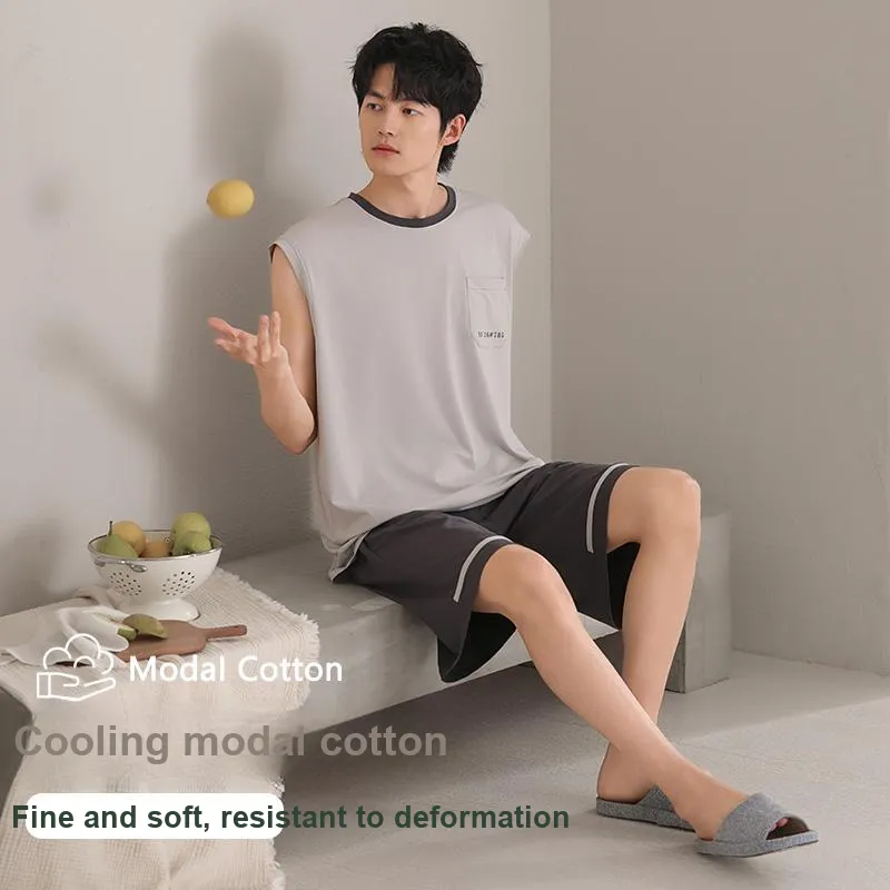 XIA.WA.ZHI.XIU Pajama Set Men's Gift Box Set Image Color-4