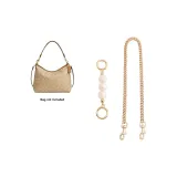 Gold-Tone Round Buckle White Pearl 2-Piece Set[13.5cm+47cm]